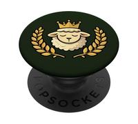 Roi Mouton Couronne Agneau Mignon Animal de la Ferme Royale PopSockets PopGrip Adhésif