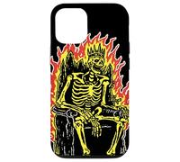 Roi Squelette sur Le trône Flamboyant Gothique Horreur Coque pour iPhone 12/12 Pro