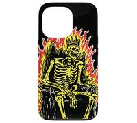 Roi Squelette sur Le trône Flamboyant Gothique Horreur Coque pour iPhone 13 Pro