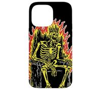 Roi Squelette sur Le trône Flamboyant Gothique Horreur Coque pour iPhone 14 Pro Max
