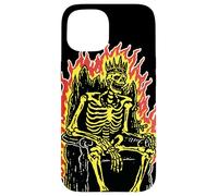 Roi Squelette sur Le trône Flamboyant Gothique Horreur Coque pour iPhone 15