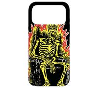 Roi Squelette sur Le trône Flamboyant Gothique Horreur Coque pour iPhone 17 Pro Max