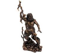 Roi Zeus Dieu grec jetant une statuette en résine éclair G
