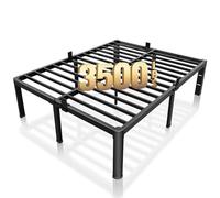 ROIL Cadre de lit California King de 45,7 cm avec coins arrondis et trou de tête de lit, fixations de matelas de 1 587,6 kg en métal à lattes en acier robuste, pas de sommier tapissier nécessaire