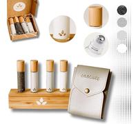 Roilscents Roll on Huiles Essentielles Coffret Huiles Essentielles Rollon 10 ml Bouteilles pour Aromathérapie avec étiquettes Bouteille Verre pour Parfum Emballage Rollon-Cadeaux Femme originaux