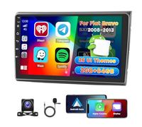Roinvou 2+64G Autoradio Android pour Fiat Bravo 2008-2013 avec CarPlay sans Fil Android Auto, 9 Pouces Écran 2 DIN Radio MirrorLink Wi-FI GPS Bluetooth EQ FM/RDS SWC Caméra de Recul