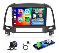 Roinvou 2+64G Autoradio Android pour Hyundai Santa Fe 2006-2012 avec CarPlay Android Auto, 9 Pouces Écran 2 DIN Radio MirrorLink avec Wi-FI GPS Bluetooth EQ FM/RDS SWC Caméra de Recul