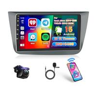 Roinvou 2+64G Autoradio Android pour Seat Altea 2004-2015 Toledo 2004-2009 avec CarPlay sans Fil Android Auto, 9 Pouces Écran 2 DIN Radio MirrorLink Wi-FI GPS Bluetooth EQ FM/RDS SWC Caméra de Recul