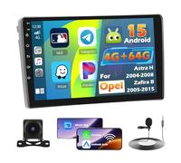 Roinvou 4+64G Android 15 Autoradio pour Opel Astra H 2004-2008/Zafira B 2005-2015 sans Fil CarPlay Android Auto, 9 Pouces Écran Tactile Radio avec Bluetooth WiFi GPS 32EQ FM/RDS SWC Camera de Recul