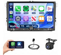 Roinvou 4+64G Android 15 Autoradio pour VW Golf 5 6 Passat Polo Tiguan Touran Caddy Skoda sans Fil CarPlay Android Auto, 9 Pouces Écran Tactile Radio Bluetooth WiFi GPS EQ FM/RDS SWC Camera de Recul