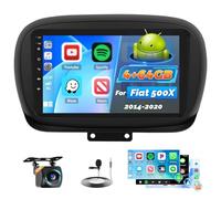 Roinvou 4+64G Android Autoradio pour Fiat 500X 2014-2020 sans Fil CarPlay Android Auto MirrorLink, 9 Pouces Écran Tactile Radio avec Bluetooth WiFi GPS 32EQ FM/RDS SWC Camera de Recul