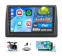 Roinvou 4+64G Android Autoradio pour Fiat Stilo 2002-2010 sans Fil CarPlay Android Auto MirrorLink, 9 Pouces Écran Tactile Radio avec Bluetooth WiFi GPS 32EQ FM/RDS SWC Camera de Recul