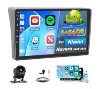 Roinvou 4+64G Android Autoradio pour Nissan Navara 2006-2014 sans Fil CarPlay Android Auto MirrorLink, 9 Pouces Écran Tactile Radio avec Bluetooth WiFi GPS 32EQ FM/RDS SWC Camera de Recul