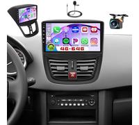 Roinvou 4+64G Android Autoradio pour Peugeot 207 2006-2015 sans Fil CarPlay Android Auto MirrorLink, 9 Pouces Écran Tactile Radio avec Bluetooth WiFi GPS 32EQ FM/RDS SWC Camera de Recul