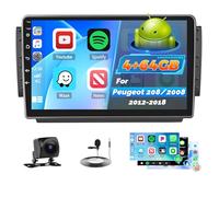 Roinvou 4+64G Android Autoradio pour Peugeot 208/2008 2012-2018 sans Fil CarPlay Android Auto MirrorLink, 10 Pouces Écran Tactile Radio avec Bluetooth WiFi GPS 32EQ FM/RDS SWC Camera de Recul