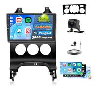Roinvou 4+64G Android Autoradio pour Peugeot 3008 2009-2016 sans Fil CarPlay Android Auto MirrorLink, 9 Pouces Écran Tactile Radio avec Bluetooth WiFi GPS 32EQ FM/RDS SWC Camera de Recul