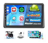 Roinvou 4+64G Android Autoradio pour Renault Master 2019-2022 sans Fil CarPlay Android Auto MirrorLink, 10 Pouces Écran Tactile Radio avec Bluetooth WiFi GPS 32EQ FM/RDS SWC Camera de Recul