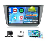 Roinvou 4+64G Android Autoradio pour Seat Altea 2004-2015 Toledo 2004-2009 sans Fil CarPlay Android Auto MirrorLink, 9 Pouces Écran Tactile Radio Bluetooth WiFi GPS 32EQ FM/RDS SWC Camera de Recul