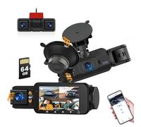 Roinvou Dashcam Voiture Avant Arrière, 4K+1080P WiFi Caméra Voiture Application IPS 3", Carte SD 64GB, Vision Nocturne, Moniteur de stationnement, Grand Angle 170°, G-Capteur, Enregistrement en Boucle