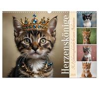 Rois de cœur - Calendrier d'anniversaire de l'IA pour notre personnel, Version française (Calendrier mural 2026 DIN A3 portrait), Calendrier CALVENDO mensuel