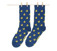 Roits Chaussettes Homme Canards en Caoutchouc Bleu 41-46 - Chaussettes Fantaisie Originales Rigolotes Drôles