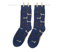 Roits Chaussettes Homme Teckels Bleu 41-46 - Chaussettes Fantaisie Chiens Originales Rigolotes Multicolore