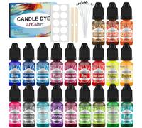 Roizefar Colorant Bougie - 10ml Kit Bougie - Colorant Liquide Bougie - Bougies à Haute Concentration Couleurs - Fabrication de Bougies Couleur (21 Couleurs)