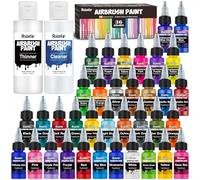 Roizefar Peinture aérographe 36 couleurs avec diluant de 120 ml et nettoyant de 120 ml, couleurs acryliques, brosse à air à base d'eau pour débutants, artistes, projets de bricolage, 20 ml/bouteille