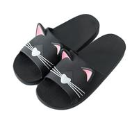 Rojeam Chaussures de Piscine et Plage Femme Homme Claquettes Femme Pantoufles de Douche Chausson été Sandales, Noir-Rose, 35/36 EU