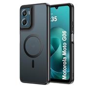 Rojeuinn Coque pour Motorola Moto G06, Coque Rigide en Polycarbonate avec Ventouse magnétique, agréable au Toucher, Anti-Chute, Antichoc et Anti-Traces de Doigts -Noir