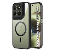 Rojeuinn Coque pour Motorola Moto G67/G77/G87 5G, Coque Rigide en Polycarbonate avec Ventouse magnétique, agréable au Toucher, Anti-Chute, Antichoc et Anti-Traces de Doigts -Transparent