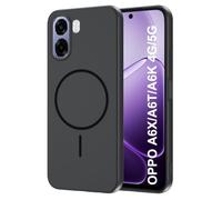 Rojeuinn Coque pour Oppo A6X/A6T/A6K 4G/5G, Silicone Liquide de Haute qualité, Design magnétique, Force magnétique puissante, Douce et Confortable, Antichoc et résistante aux Chutes-Noir.
