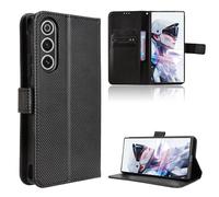 Rojeuinn Coque pour RedMagic 10 Air Protection Case, Étui de Protection Portefeuille Antichoc Premium Fibre -Housse Étui Compartiments pour Cartes et Fermeture magnétique- Noir
