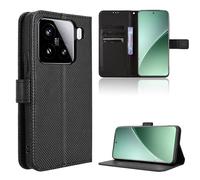Rojeuinn Coque pour Xiaomi 15 5G Protection Case, Étui de Protection Portefeuille Antichoc Premium Fibre -Housse Étui Compartiments pour Cartes et Fermeture magnétique- Noir