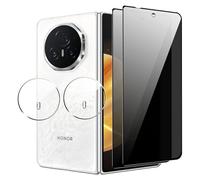 Rojeuinn Honor Magic V3 5G Protecteur d'écran anti-regard, 2 pièces de protection en verre trempé anti-regard + 2 pièces de protection d'appareil photo en verre trempé
