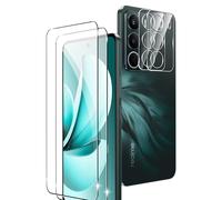 Rojeuinn pour Realme C71 Verre Trempé, 2 Protections d'écran avec Keepers + 2 Protection Caméra Arrière, [Pas de Bulles] [Anti-Rayures] [Super Résistant] [Dureté 9H]