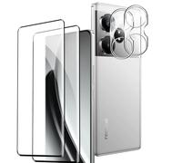 Rojeuinn pour Realme GT 6 / Realme GT 6T Verre Trempé,2 Pièces Protection Écran+2 Pièces Caméra Arrière Protecteur, [sans Bulles] [Anti-Rayures] [Ultra Résistant] [9H Dureté]