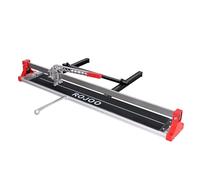 ROJOO Machine de découpe manuelle de carrelage de 121,9 cm - Large plaque inférieure en aluminium - Rail coulissant réglable - Coupe-carreaux en céramique et porcelaine - Robuste - 1200 mm