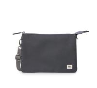 ROKA Carnaby Sac à bandoulière XL fin pour homme et femme - 3 compartiments, fermeture éclair épaisse, sangle amovible et réglable pour téléphone, portefeuille, clés, Noir vieilli, s