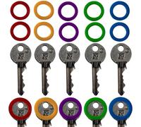 ROKEL Lot de 10 capuchons ronds en silicone coloré pour clés de porte Yale et House, identificateurs de clés flexibles, décorations de clés et organiseur de clés à code couleur (rond x 10)