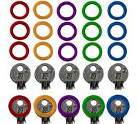 ROKEL Lot de 15 capuchons ronds en silicone coloré pour clés de porte Yale & House, identificateurs de clés flexibles, décorations de clés et organiseur de clés à code couleur (rond x 15)