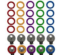 ROKEL Lot de 20 capuchons ronds en silicone coloré pour clés de porte Yale et House, identificateurs de clés flexibles, décorations de clés et organiseur de clés à code couleur (rond x 20)