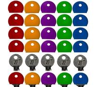 ROKEL Lot de 20 capuchons semi-ronds en silicone colorés pour clés de porte Yale et House - Identificateurs de clés flexibles - Décorations de clés et organiseur de clés de couleur (demi-cercle)