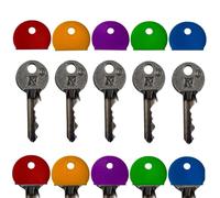 ROKEL Lot de 5 coques de clés semi-circulaires en silicone coloré pour clés de porte Yale et de House - Identificateurs de clés flexibles - Décorations de clés et organiseur de clés de couleur