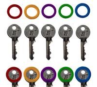 ROKEL Lot de 5 coques rondes en silicone coloré pour clés de porte Yale et House, identificateurs de clés flexibles, décorations de clés et organiseur de clés à code couleur (rond x 5)