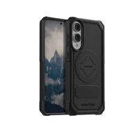 Rokform Coque robuste compatible avec Galaxy S25 Edge, coque magnétique avec verrou rotatif, armure testée contre les chutes (noir)