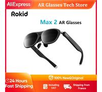 Rokid Max 2 AR Lunettes Écran micro OLED 215", myopie réglable (0-600D) Compatible avec Android et PC/ROG/Steam noir