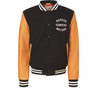 Rokker College Veste en cuir/textile de moto, bleu/marron, Taille XS