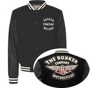 Rokker College Veste en cuir/textile de moto, noir-blanc, taille L pour homme