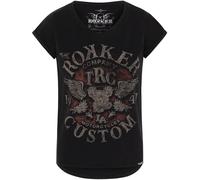 Rokker Custom T-shirt pour dames, noir, taille XL pour femmes